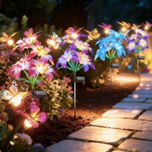 This solar outdoor lights set is perfect for adding glow to your yard