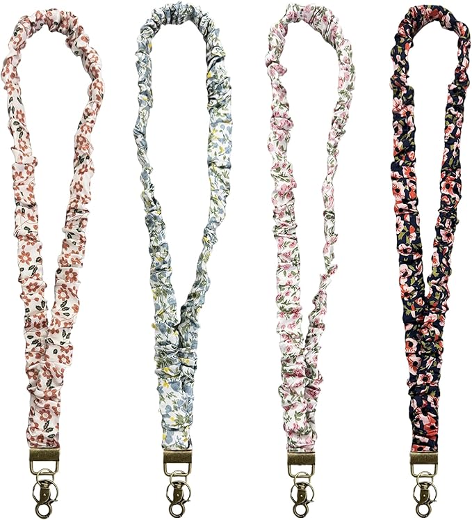 4 Pcs Stretchy Scrunchie Lanyards