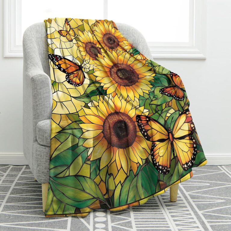 Sunflowers Butterfly Throw