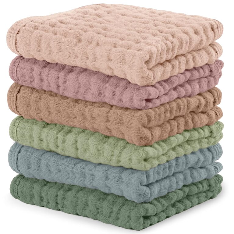 6 Pack Muslin Baby Washcloths