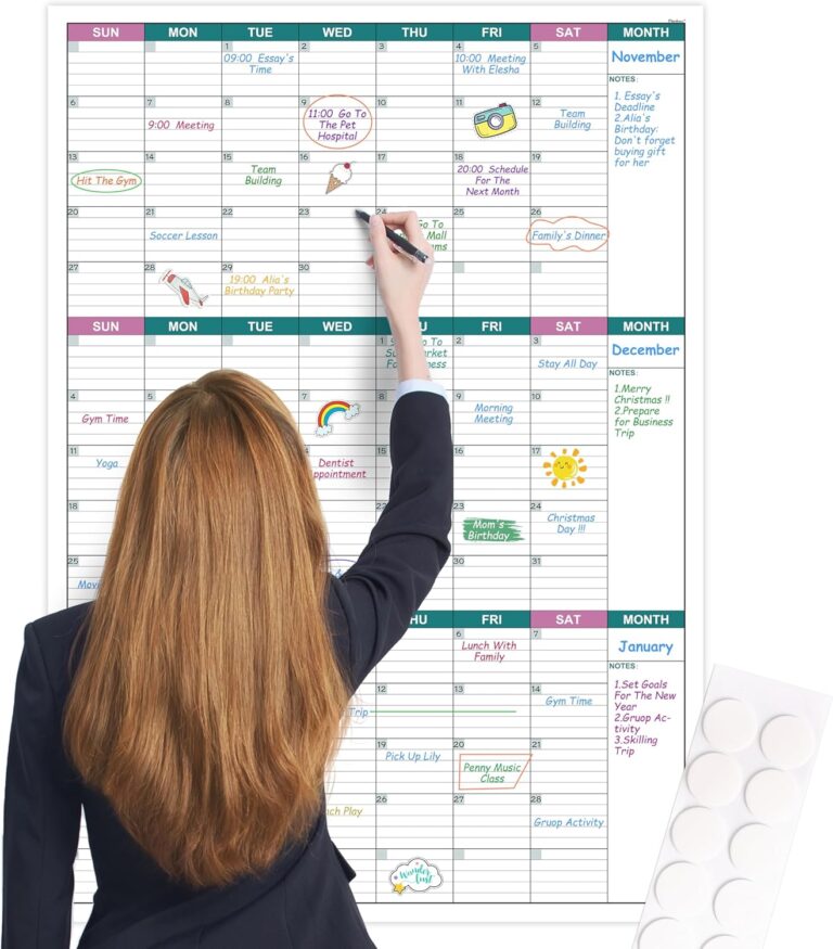 Undated 3 Month Wall Calendar