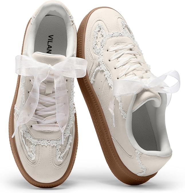 Womens Lace Detail Fashion Sneakers
