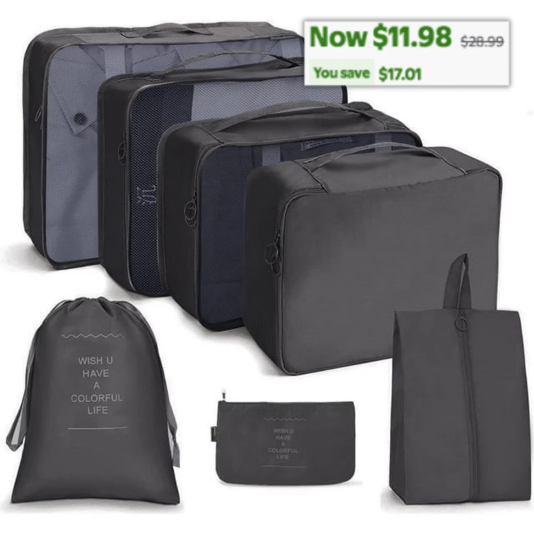 7 Pcs Packing Cubes for Travel