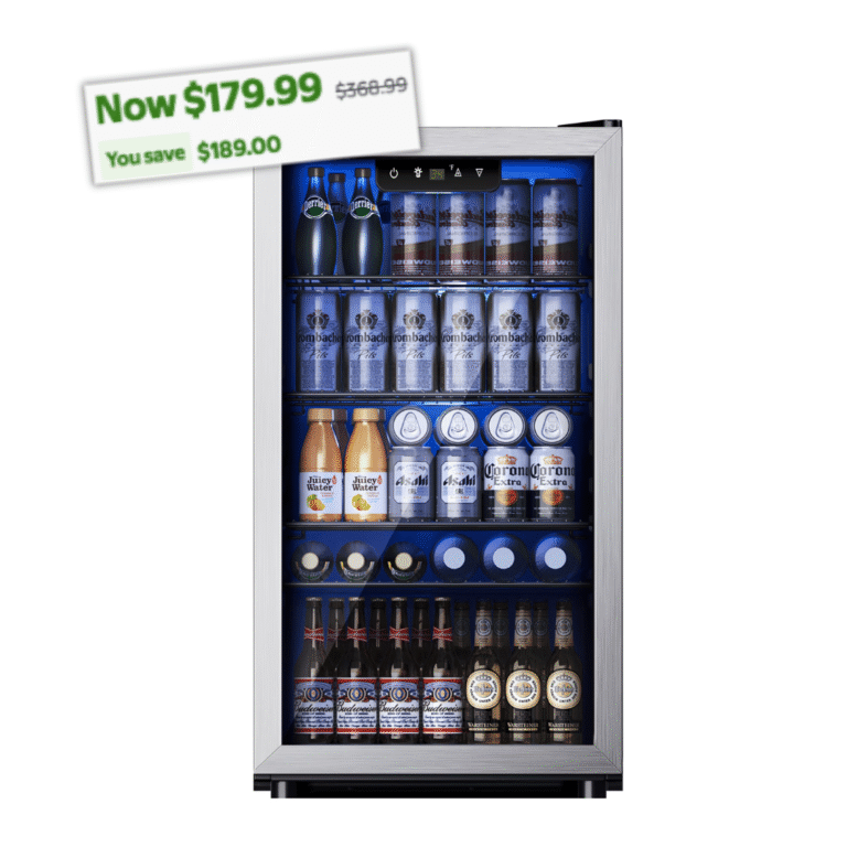 130 Can Beverage Refrigerator with Glass Door 