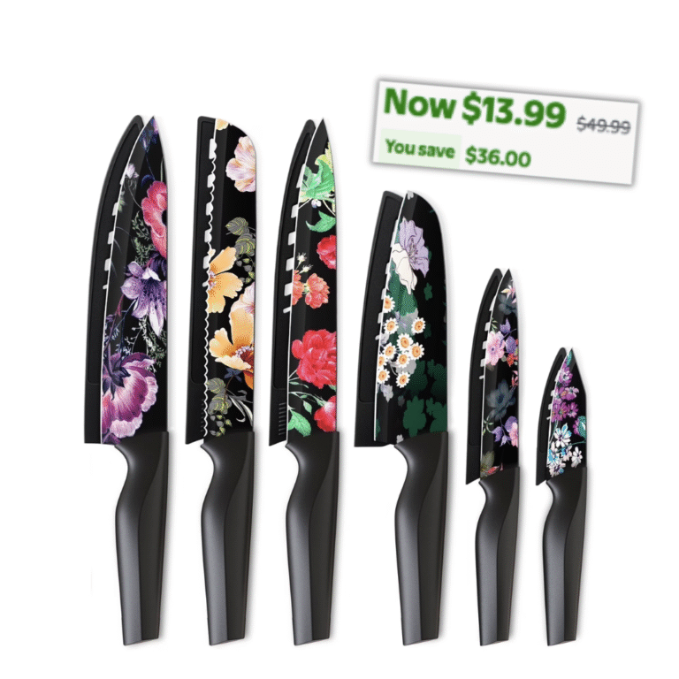 6 Piece Flower Kitchen Knife Set 