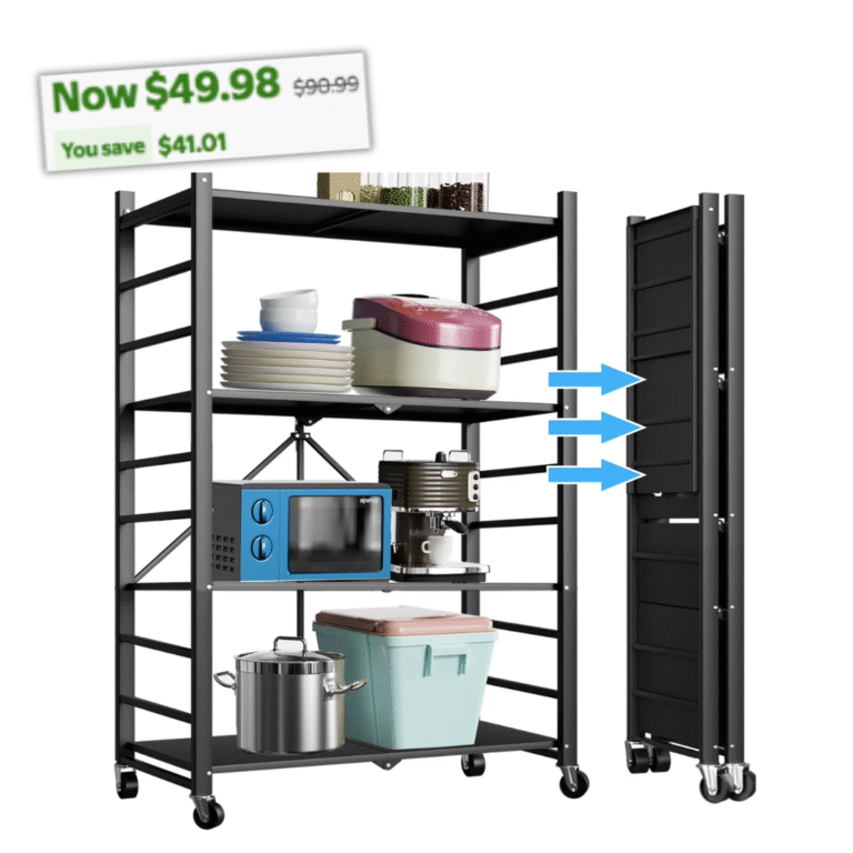 4-Tiers Stainless Steel Storage Shelf Unit 