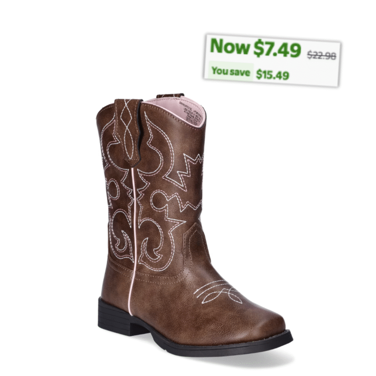 Wonder Nation Toddler & Big Girls Western Cowgirl Boot 