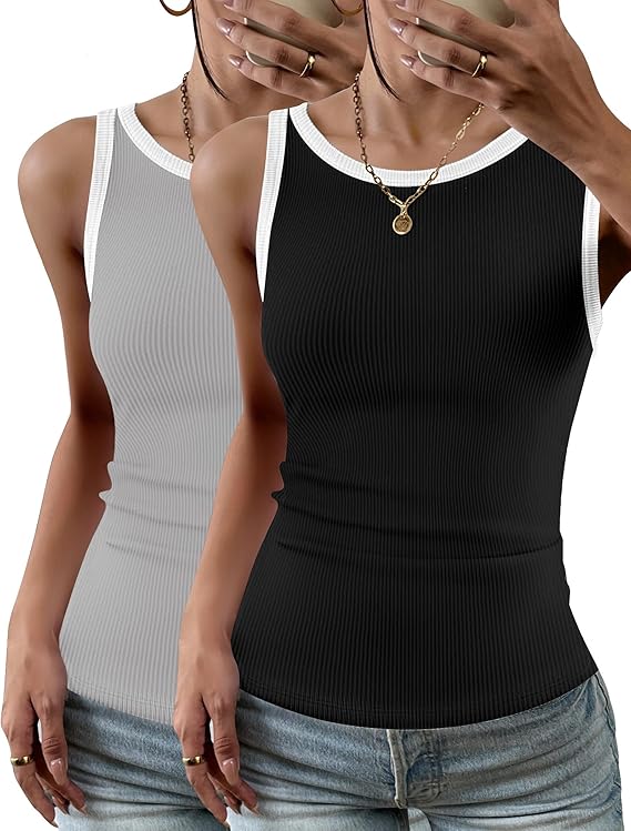 Ribbed Racerback Tank Tops