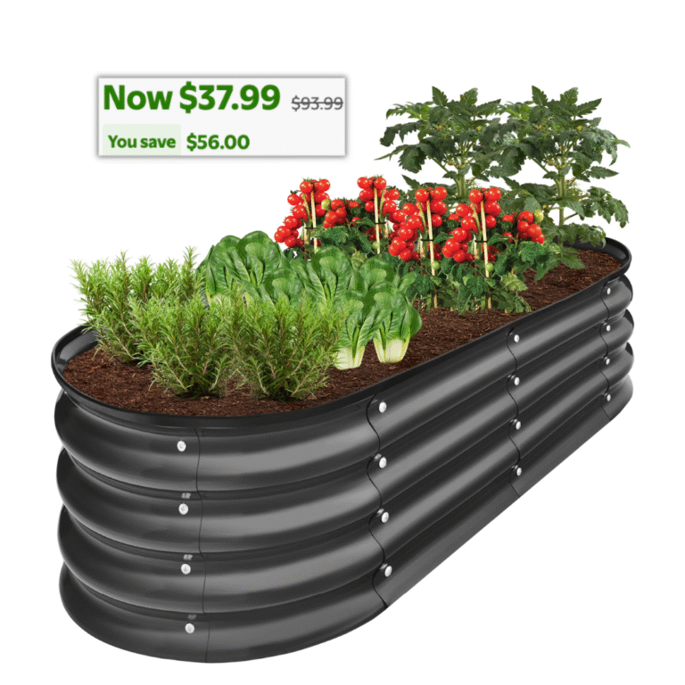 Best Choice Products 4x2x1ft Outdoor Raised Metal Oval Garden Bed 