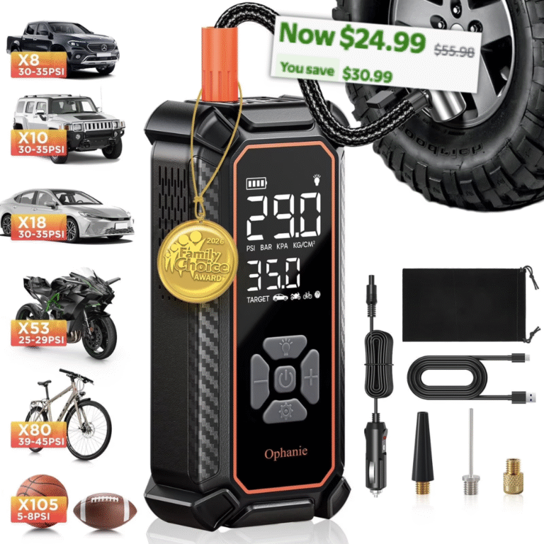 Cordless Tire Inflator Portable Air Compressor 
