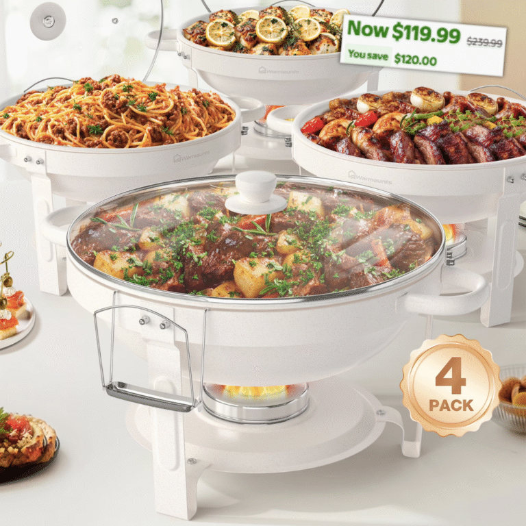 White Chafing Dishes for Buffet 4 Pack 