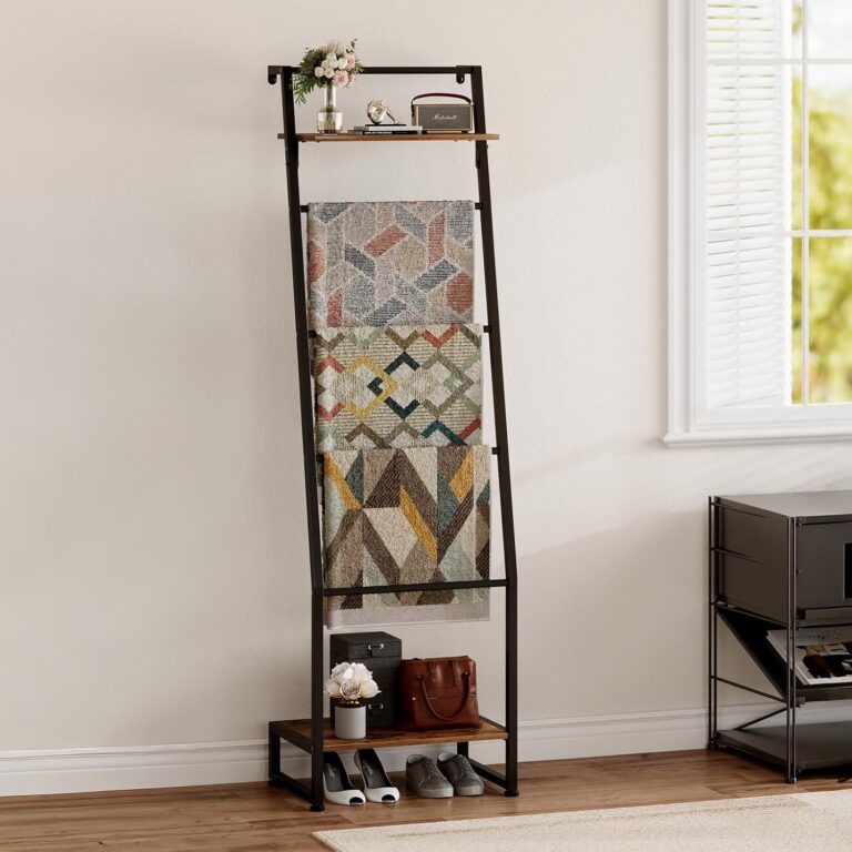 Blanket Ladder with Shelf