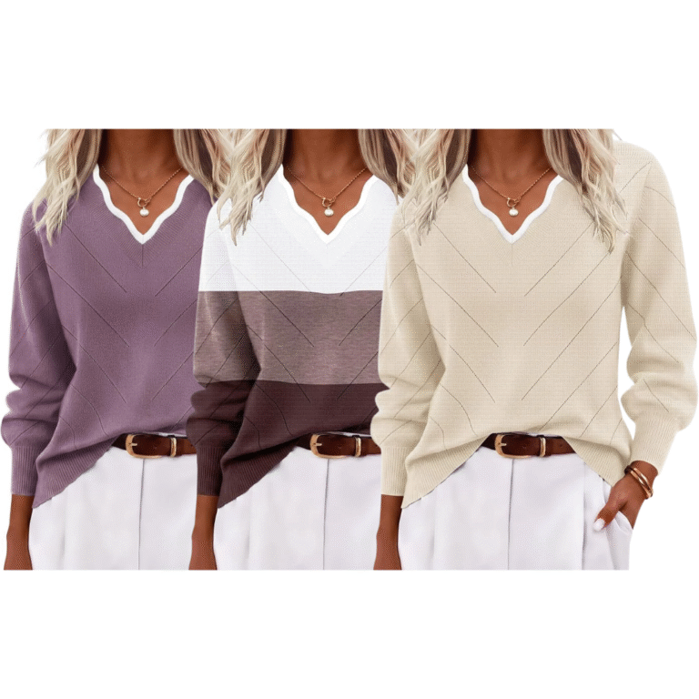 Ekouaer V-neck Sweaters