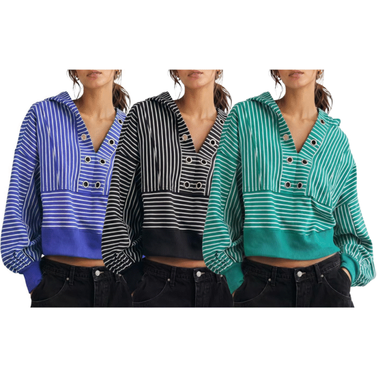 Striped Cropped Hoodie