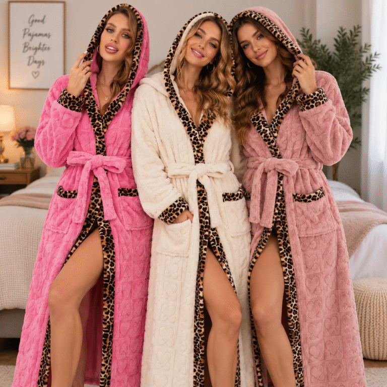 Long Coral Fleece Robe
