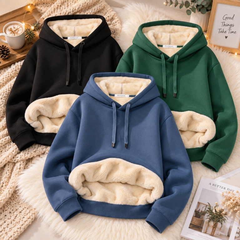 Sherpa Lined Pullover Hooded Sweatshirt