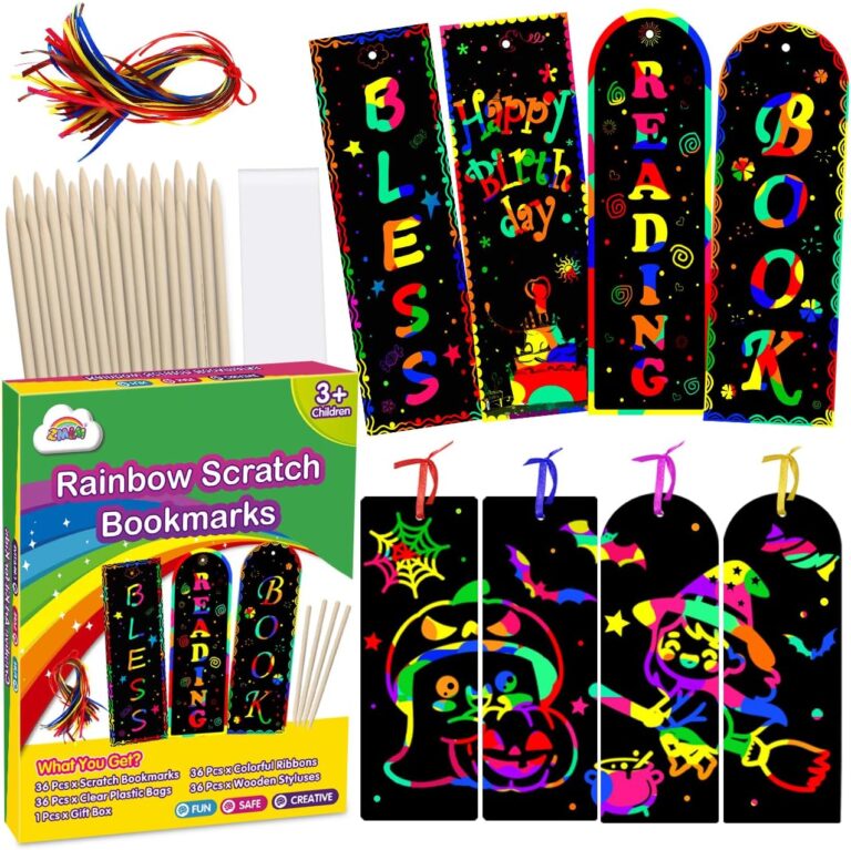 Rainbow Scratch Paper Art Bookmarks